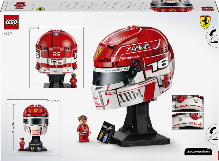 Zestaw klocków LEGO Editions Formula 1 Kask Charles Leclerc Scuderia Ferrari HP 886 elementów (43014) - obraz 9