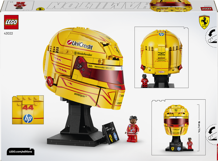 Zestaw klocków LEGO Editions Formula 1 Kask Lewis Hamilton Scuderia Ferrari HP 884 elementy (43022) - Zdjęcie 9 Zestaw klocków LEGO Editions Formula 1 Kask Lewis Hamilton Scuderia Ferrari HP 884 elementy (43022) - obraz 9