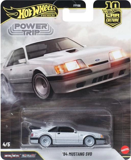 Model samochodu Mattel Hot Wheels Premium Power Trip 1984 Mustang SVO Srebrzysty JKF31 (194735348275) - obraz 2