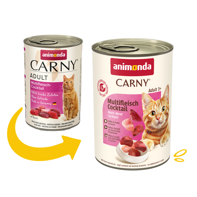 Вологий корм для котів Carny Adult Multi Meat Cocktail м'ясний коктейль 400 г (MLZ9257) - Фото 2 Вологий корм для котів Carny Adult Multi Meat Cocktail м'ясний коктейль 400 г (MLZ9257) - зображення 2