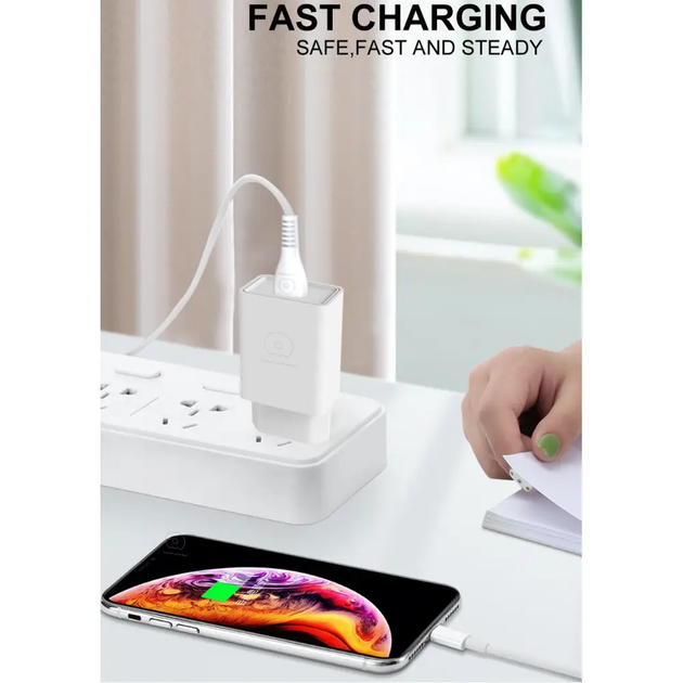 Мережевий зарядний пристрій з кабелем WUW-T82 Single USB home charger set type-c (6972573336555) - Фото 4 Мережевий зарядний пристрій з кабелем WUW-T82 Single USB home charger set type-c (6972573336555) - зображення 4