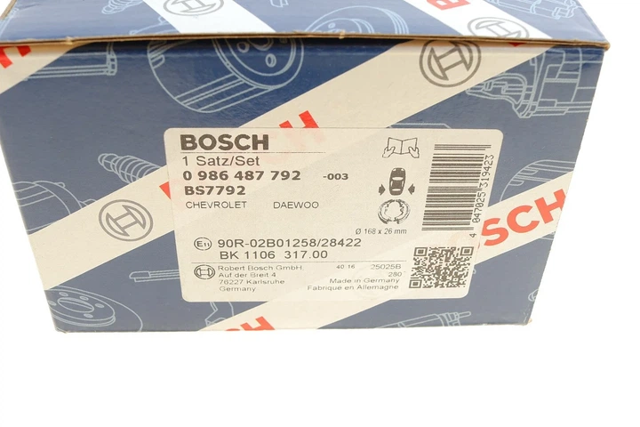 Гальмівні колодки BOSCH 0986487792 Chevrolet Lacetti, Evanda, Epica; Daewoo Nubira 96496764 - зображення 13