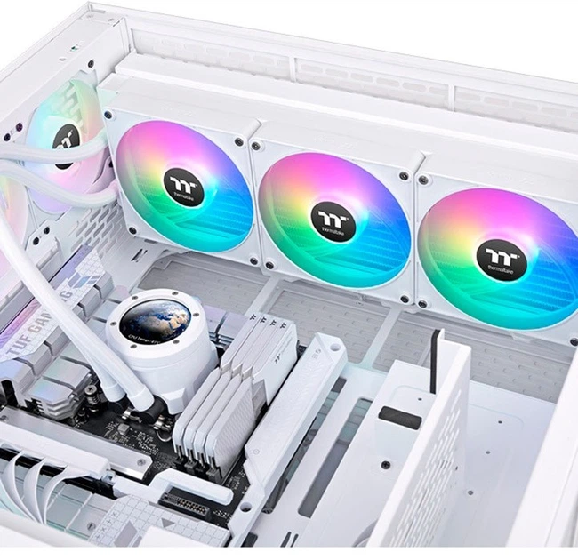 Chłodzenie wodne Thermaltake TH420 V2 Ultra EX ARGB Sync AIO Liquid Cooler Snow Edition (CL-W428-PL14SW-A) - obraz 7