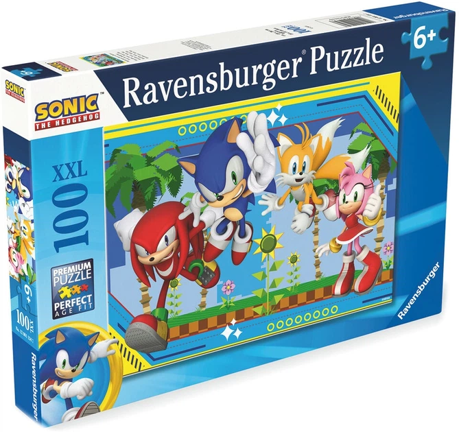 Puzzle Ravensburger Sonic the Hedgehog XXL 100 elementów S7198014 (4005555011347) - obraz 2