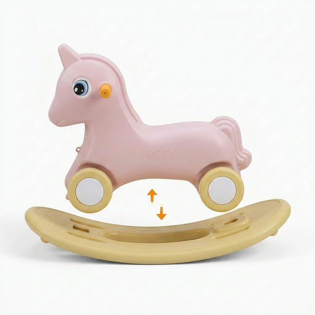 Каталка качалка беговел пони розовая 2в1 SP-Sport Happy Pony 1744 Pink-Beige - Фото 4 Каталка качалка беговел пони розовая 2в1 SP-Sport Happy Pony 1744 Pink-Beige - изображение 4