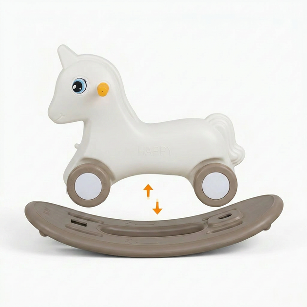 Каталка качалка беговел пони белая 2в1 SP-Sport Happy Pony 1744 White-Beige - изображение 4