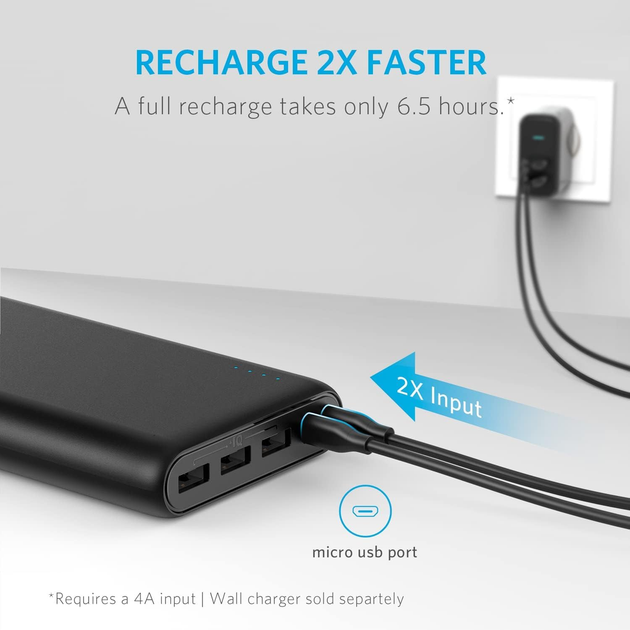 Power Bank Anker 337 PowerCore 26K 26800mAh 3 USB Fast Charge для iPhone Samsung iPad Black - зображення 7