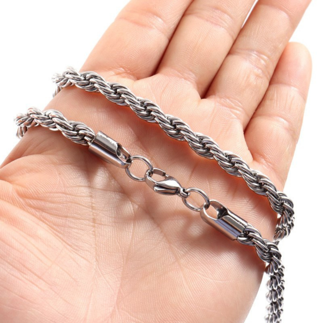 Цепочка на шею, Silver Spiral, нержавеющая сталь, 60 см, 6 мм - Фото 6 Цепочка на шею, Silver Spiral, нержавеющая сталь, 60 см, 6 мм - изображение 6