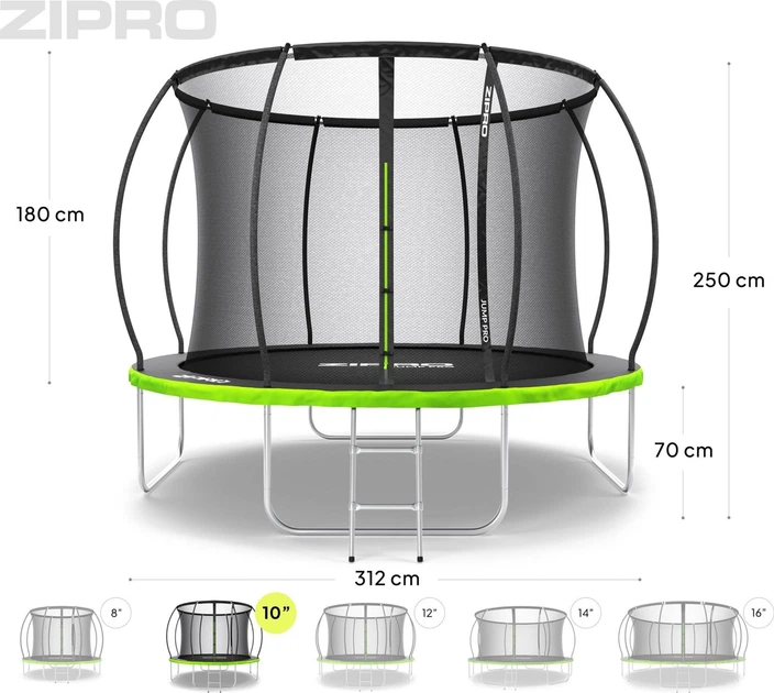 Батут Zipro Jump Pro Premium с внутренней сеткой 10FT 312 см (5941402) - изображение 10