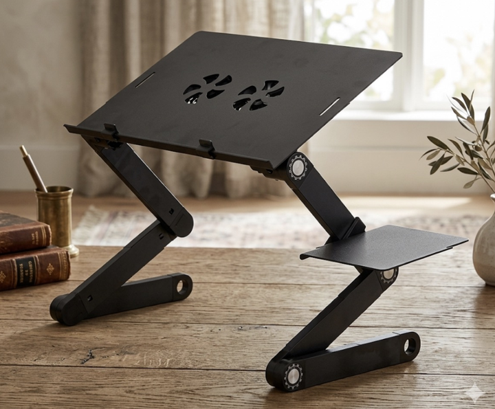 Складной столик для ноутбук Laptop table T8, трансформер с USB-охлаждением и подставкой для мышки - Фото 1 Складной столик для ноутбук Laptop table T8, трансформер с USB-охлаждением и подставкой для мышки - изображение 1