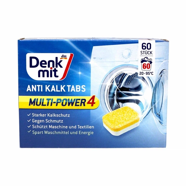 Таблетки від накипу Denk mit Anti-Kalk Tabs 60 шт. - Фото 1 Таблетки від накипу Denk mit Anti-Kalk Tabs 60 шт. - зображення 1