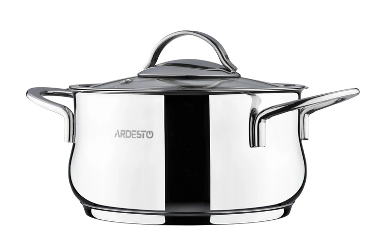 Каструля Ardesto Black Mars зі скляною кришкою нержавіюча сталь 4,3л 22см AR0743S чорна (00107429) - зображення 2