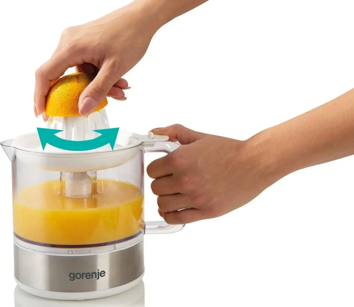 Соковитискач Gorenje цитрус-прес 30Вт, чаша-0.8л, пластик/метал, білий (00110192) - изображение 8
