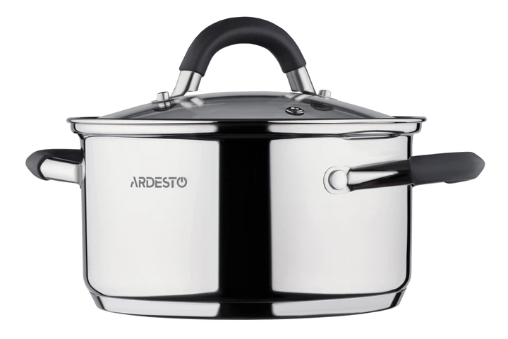 Каструля Ardesto Gemini Salerno зі скляною кришкою нержавіюча сталь 0,8 л 12 см AR1908CS (00107455) - изображение 2