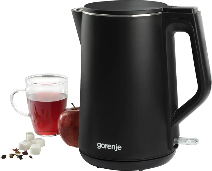 Електрочайник Gorenje, 1,5л, 2,200 Вт, корпус- нержав., Strix, матовий, чорний (00109468) - Фото 5 Електрочайник Gorenje, 1,5л, 2,200 Вт, корпус- нержав., Strix, матовий, чорний (00109468) - изображение 5