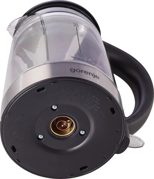 Електрочайник Gorenje 1.7л, 2,200 Вт, strix контроль, скло, чорний (00109482) - зображення 5