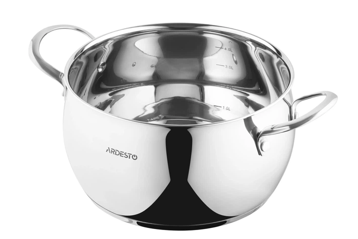 Каструля Ardesto Gemini Liguria зі скляною кришкою нержавіюча сталь 5,1л 22см для склокерамічних еле (00107449) - зображення 3