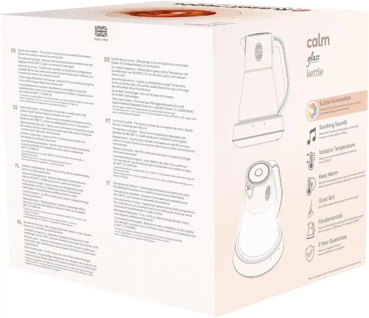 Електрочайник Russell Hobbs Calm, 1.7л, скло, біло-мідний (00109411) - изображение 10