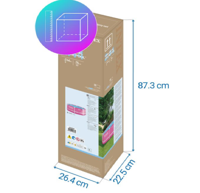 Каркасний басейн Intex 28290 Metal Frame 244 х 76 см об'єм 2843 л Рожевий - изображение 5