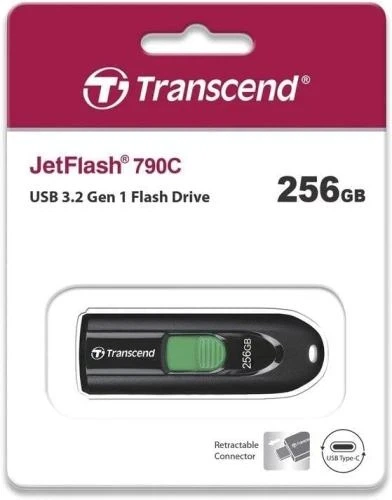 Флеш накопитель USB 256Gb Transcend JetFlash 790C, Black, Type-C 3.2 Gen 1 (TS512GJF790C) - изображение 2