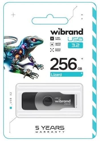 Флеш накопичувач USB 256Gb Wibrand Lizard, Black, USB 3.2 Gen 1 (WI3.2/LI256P9B) - изображение 2