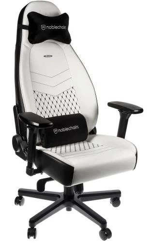 Ігрове крісло Noblechairs ICON, White/Black (NBL-ICN-PU-WBK) - Фото 1 Ігрове крісло Noblechairs ICON, White/Black (NBL-ICN-PU-WBK) - зображення 1