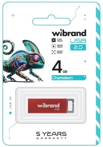 Флеш накопитель USB 4Gb Wibrand Chameleon, Red, USB 2.0 (WI2.0/CH4U6R) - изображение 2