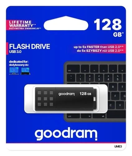 Флеш накопитель USB 128Gb Goodram UME3, Black, USB 3.2 Gen 1 (UME3-1280K0R11) - Фото 4 Флеш накопитель USB 128Gb Goodram UME3, Black, USB 3.2 Gen 1 (UME3-1280K0R11) - изображение 4