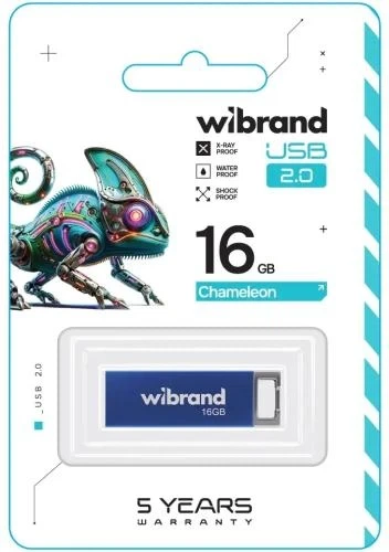 Флеш накопитель USB 16Gb Wibrand Chameleon, Blue, USB 2.0 (WI2.0/CH16U6U) - изображение 2