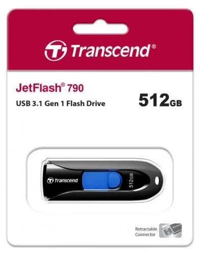 Флеш накопичувач USB 512Gb Transcend JetFlash 790, Black, USB 3.1 Gen 1 (TS512GJF790K) - зображення 5
