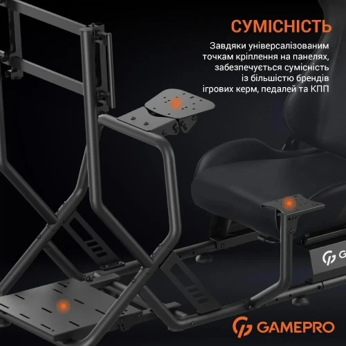 Ігрове крісло кокпіт GamePro RS115, Black - Фото 7 Ігрове крісло кокпіт GamePro RS115, Black - зображення 7