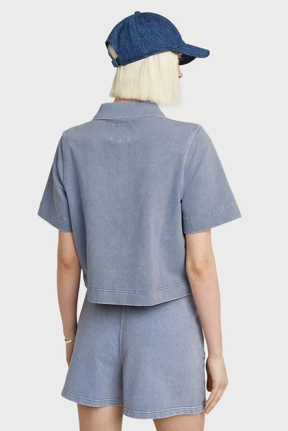 Жіноче блакитне поло Overdyed G-Star RAW XS D26086,D966 - зображення 3