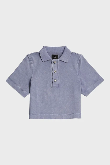 Жіноче блакитне поло Overdyed G-Star RAW XS D26086,D966 - зображення 6