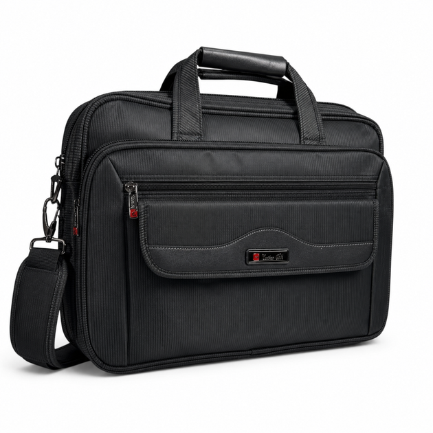 Сумка для ноутбука Leather RL1058 черная из CORDURA с креплением на чемодан Leather - изображение 4