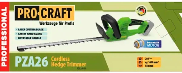 Аккумуляторный кусторез ProCraft PZA26 без АКБ и ЗП (032260
