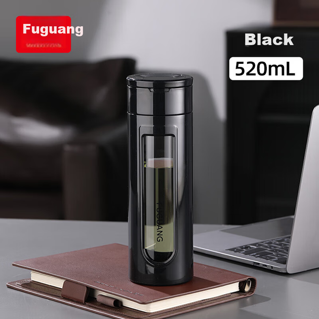 Кружка Fuguang двухслойная с ситечком, 520мл, ударопрочная - Фото 6 Кружка Fuguang двухслойная с ситечком, 520мл, ударопрочная - изображение 6