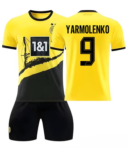 Форма футбольная детская Yarmolenko (Ярмоленко) 9 Borussia Dortmund (Боруссия Дортмунд), сезон 24/25, 26 размер, рост 140-145 см, желто-черная - Фото 1 Форма футбольная детская Yarmolenko (Ярмоленко) 9 Borussia Dortmund (Боруссия Дортмунд), сезон 24/25, 26 размер, рост 140-145 см, желто-черная - изображение 1