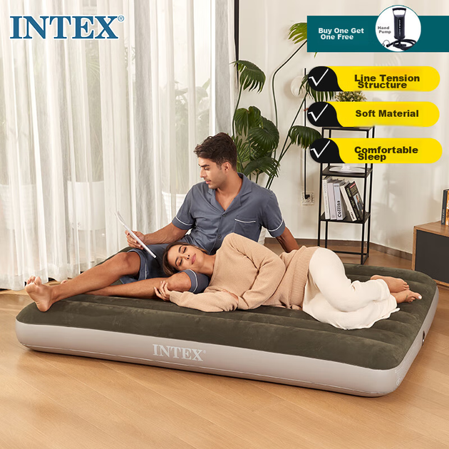 Надувной автомобильный матрас INTEX, коврик для кемпинга и отдыха на природе, лежак для сна в автомобиле, двуспальная складная кровать, 64108 - изображение 3
