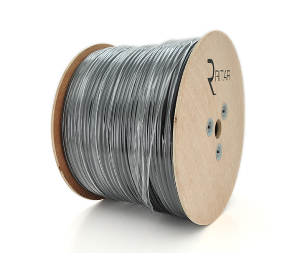 Комбінований кабель 75 Ом 3C2V 0.5мм CU, Мідь + 2x0.5мм 305м Ritar B305-3C2V чорний, котушка - Фото 1 Комбінований кабель 75 Ом 3C2V 0.5мм CU, Мідь + 2x0.5мм 305м Ritar B305-3C2V чорний, котушка - зображення 1