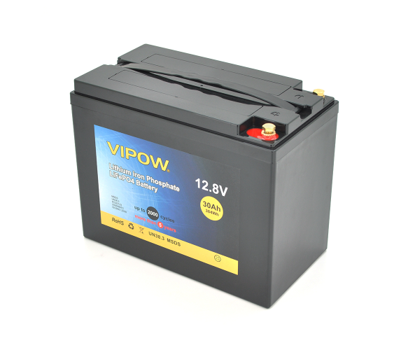 Аккумулятор LiFePO4 12.8V 30Ah Vipow со встроенной ВМS платой 25A (17553) - Фото 1 Аккумулятор LiFePO4 12.8V 30Ah Vipow со встроенной ВМS платой 25A (17553) - изображение 1