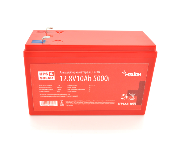 Аккумулятор LiFePO4 12.8V 10Ah BMS 10A 5000 циклов Merlion (28628) - Фото 1 Аккумулятор LiFePO4 12.8V 10Ah BMS 10A 5000 циклов Merlion (28628) - изображение 1