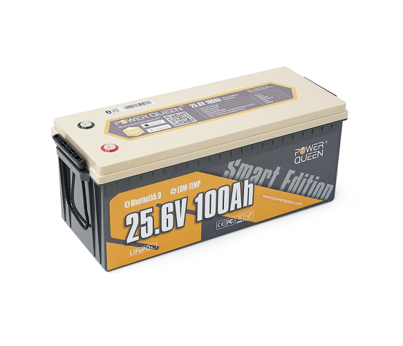 Аккумулятор LiFePO4 25.6V 100Ah 2560Wh BMS 100A Bluetooth Power Queen (38300) - Фото 1 Аккумулятор LiFePO4 25.6V 100Ah 2560Wh BMS 100A Bluetooth Power Queen (38300) - изображение 1