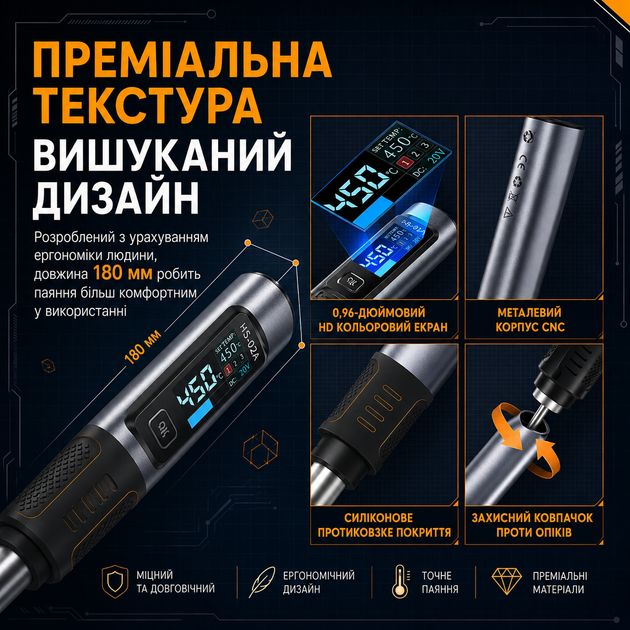 Паяльник Fnirsi HS-02A мощностью 100W профессиональный с регулировкой температуры для проводов и плат в наборе с подставкой и пеналом - изображение 8