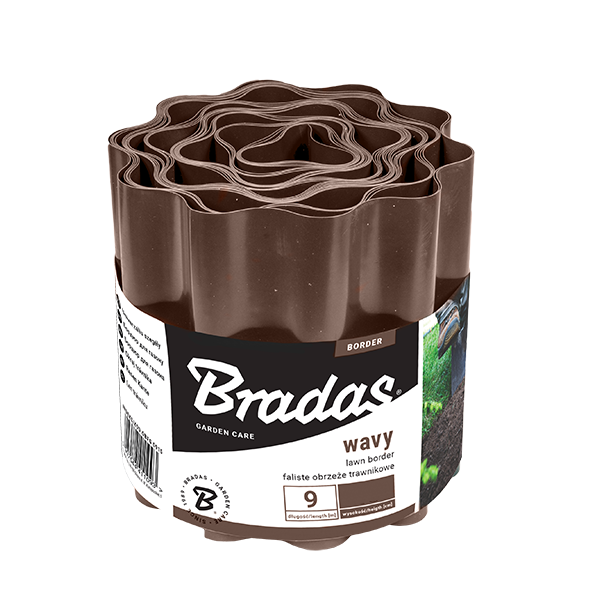 Бордюрная лента волнистая BRADAS 9 м x 10 см коричневая OBFB 0910 - Фото 1 Бордюрная лента волнистая BRADAS 9 м x 10 см коричневая OBFB 0910 - изображение 1