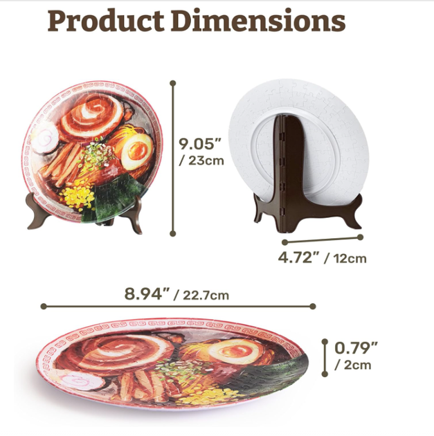 3D пазл тарелка PieceRelax Soy Sauce Chashu Ramen 124 детали – декоративный пластиковый пазл для взрослых - изображение 2