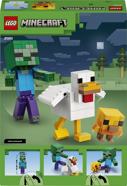 Конструктор LEGO Minecraft Курячий Жокей 344 деталі (21582) - Фото 9 Конструктор LEGO Minecraft Курячий Жокей 344 деталі (21582) - зображення 9