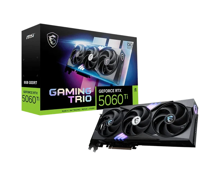 Видеокарта RTX 5060 Ti 8GB GDDR7 Gaming Trio OC MSI (GeForce RTX 5060 Ti 8G GAMING TRIO OC) - Фото 1 Видеокарта RTX 5060 Ti 8GB GDDR7 Gaming Trio OC MSI (GeForce RTX 5060 Ti 8G GAMING TRIO OC) - изображение 1