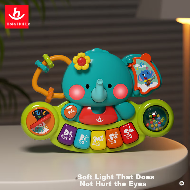 HuiLe Toys Маленький милий слон Електронне пальчикове піаніно Дитяча розвиваюча іграшка для хлопчиків та дівчаток Дитячий подарунок на День дітей - Фото 6 HuiLe Toys Маленький милий слон Електронне пальчикове піаніно Дитяча розвиваюча іграшка для хлопчиків та дівчаток Дитячий подарунок на День дітей - зображення 6