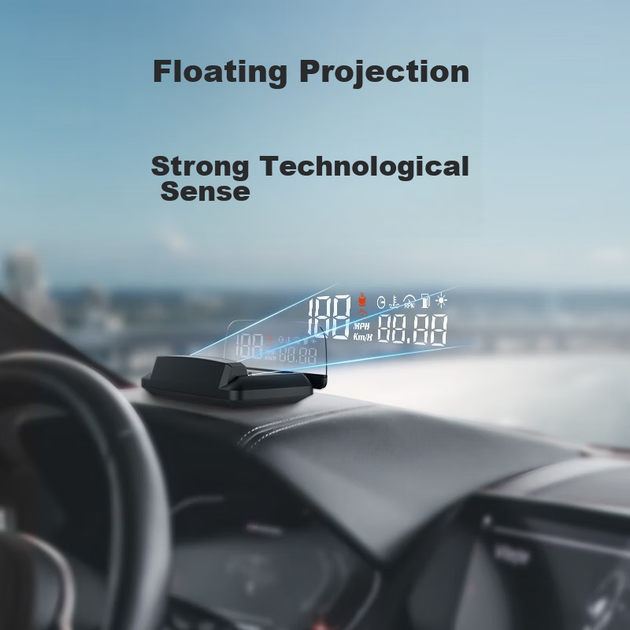 Zianpingxian (ActiSafety) H400S синьо-білий проекційний дисплей HUD, вбудований бортовий комп'ютер керування OBD, плаваючий дисплей - зображення 5