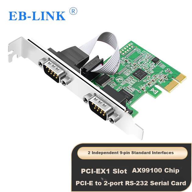 Плата последовательная EB-LINK PCI-E COM-порт для промышленных ПК RS232 9-контактная - изображение 4